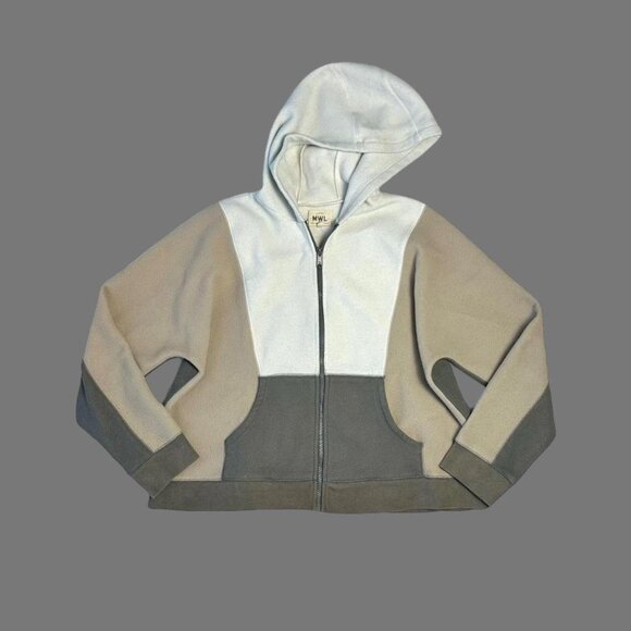 Madewell MWL Betterfleece Colorblock Zip Hoodie Sweatshirt Women's Large - Picture 1 of 8